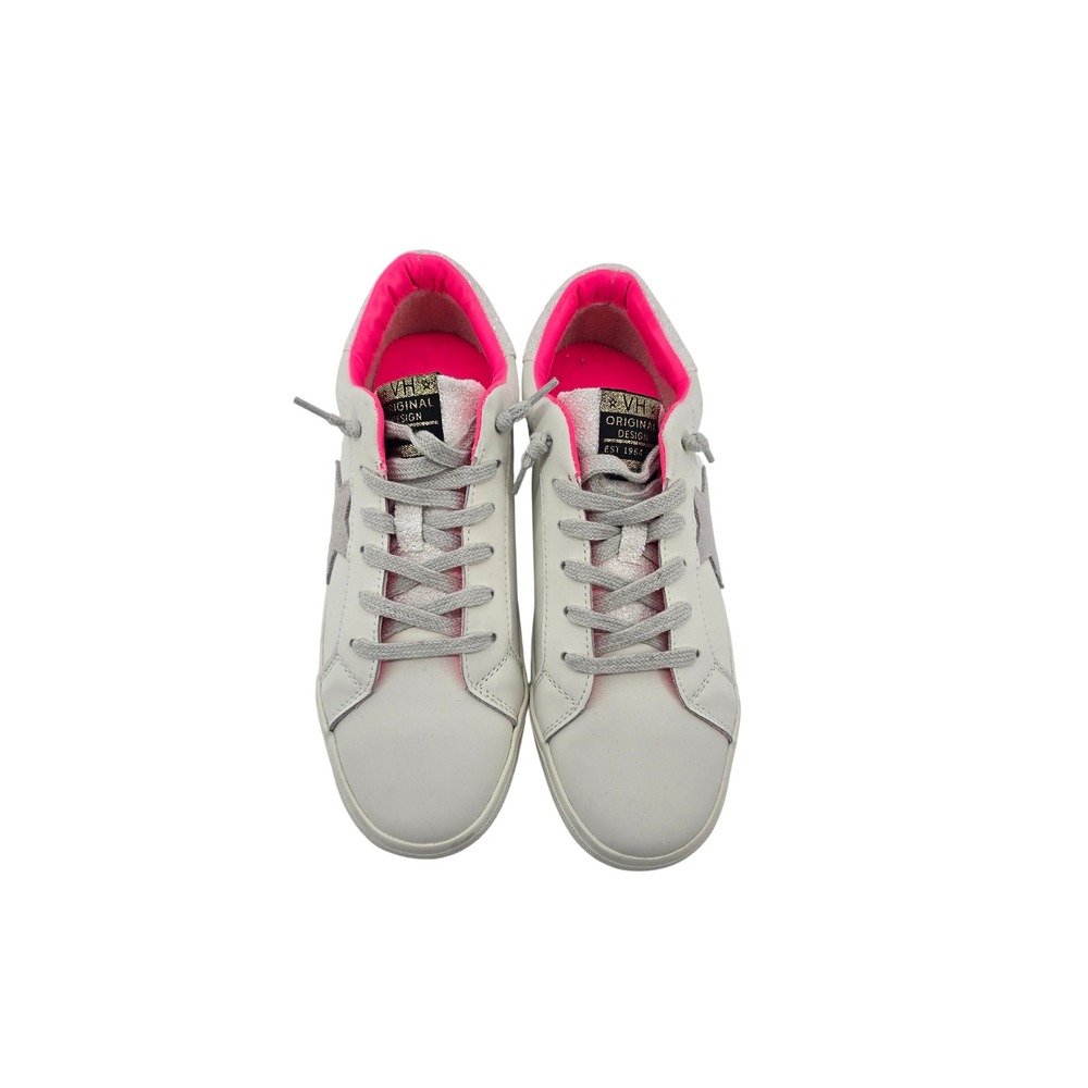 Vintage Havana Adina Sneakers Womens 11 White Neon Pink Silver Star Glitter Pop
